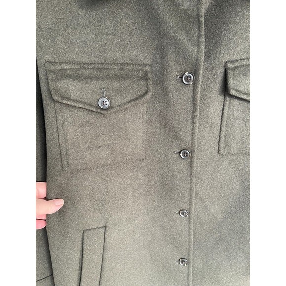 MNG By Mango Army Green Military Style Long Sleeve Collared Coat Size medium - Picture 2 of 16